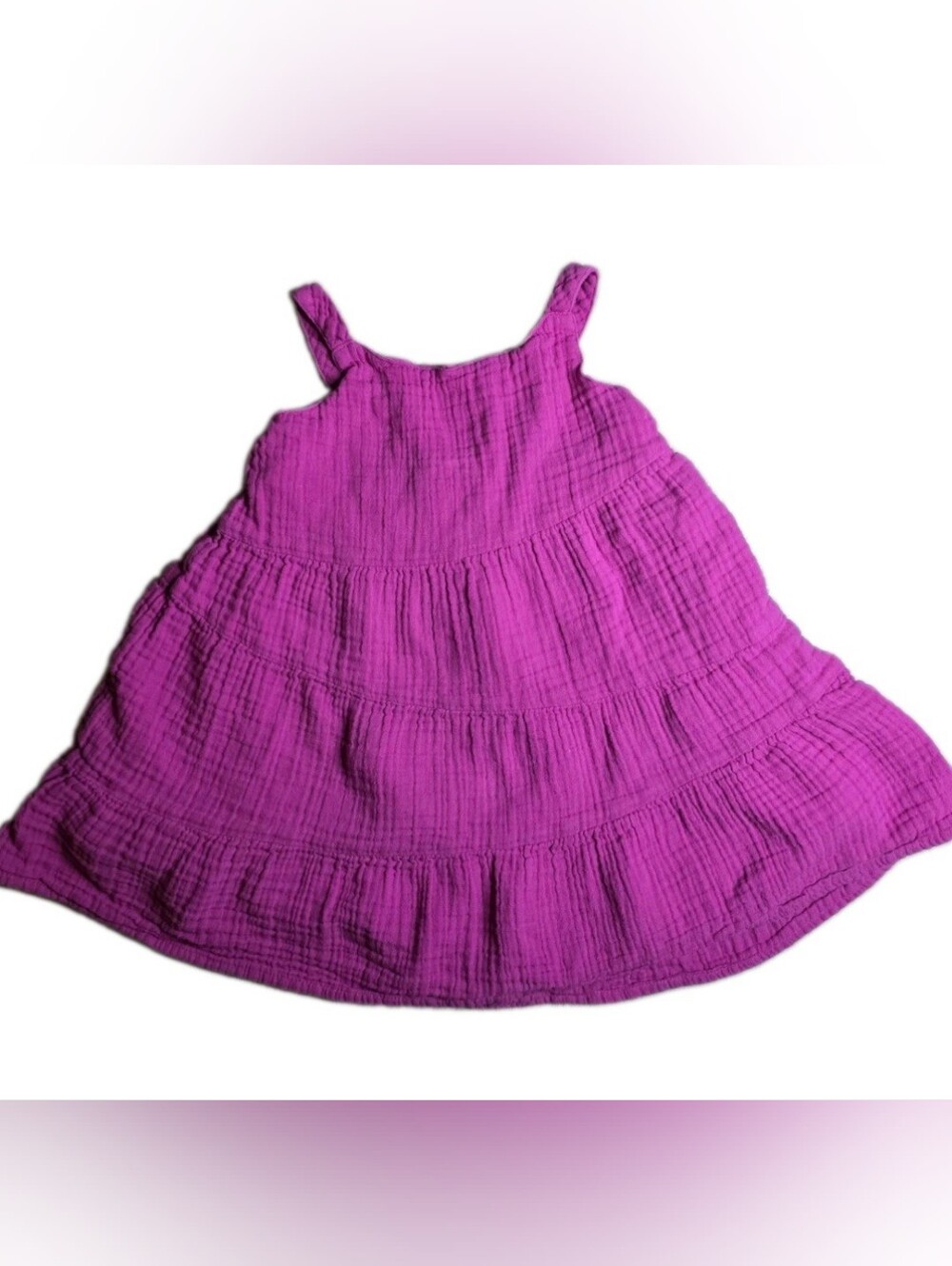 GAP Baby Girls' Fuchsia Tiered Cotton Sundress 2T
